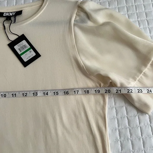 DKNY Elbow Sleeve Knit Top Size Large - Picture 7 of 9